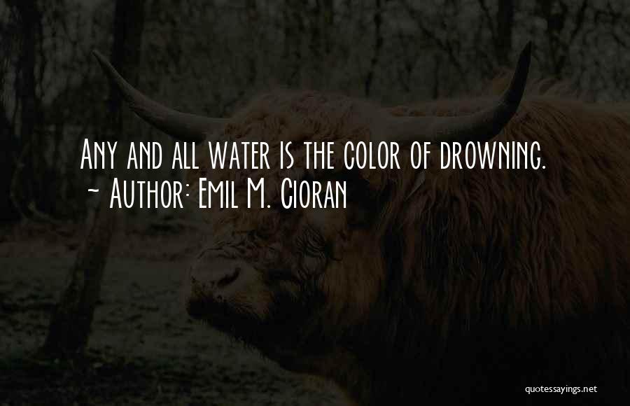 Emil M. Cioran Quotes: Any And All Water Is The Color Of Drowning.