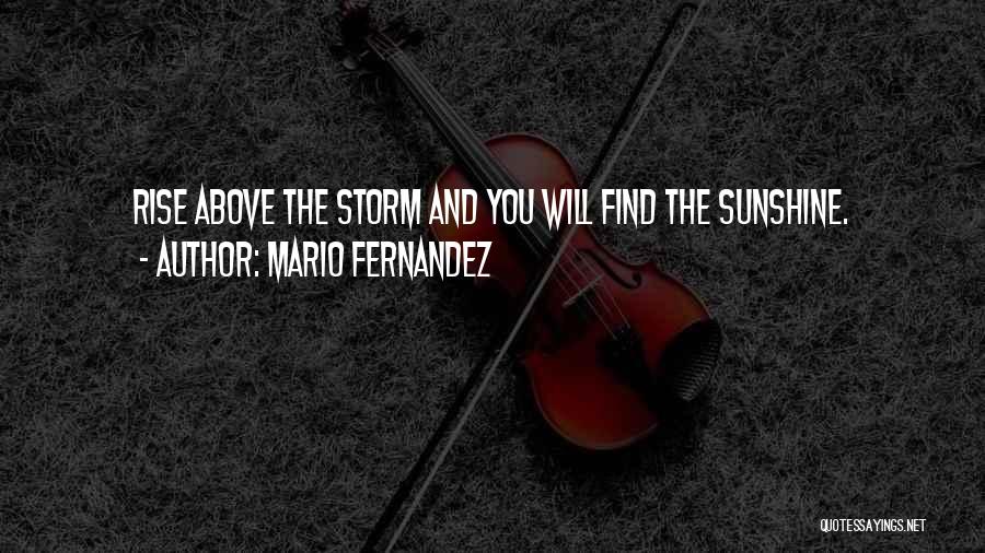 Mario Fernandez Quotes: Rise Above The Storm And You Will Find The Sunshine.