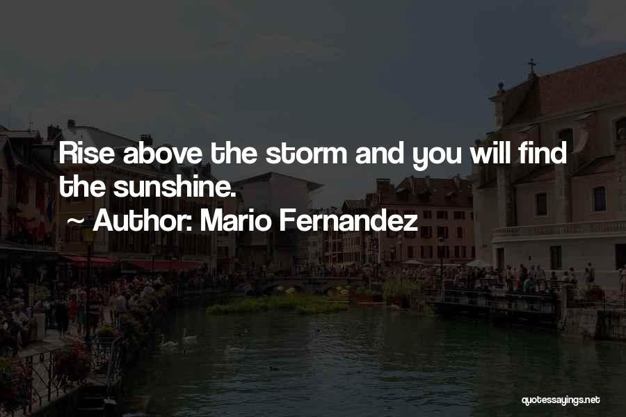 Mario Fernandez Quotes: Rise Above The Storm And You Will Find The Sunshine.