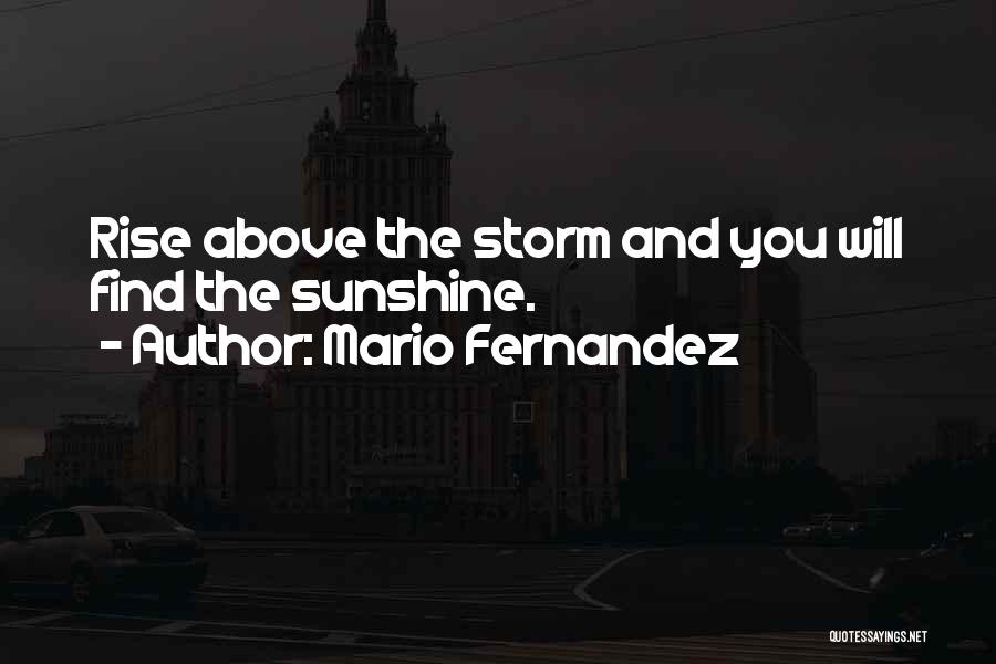 Mario Fernandez Quotes: Rise Above The Storm And You Will Find The Sunshine.