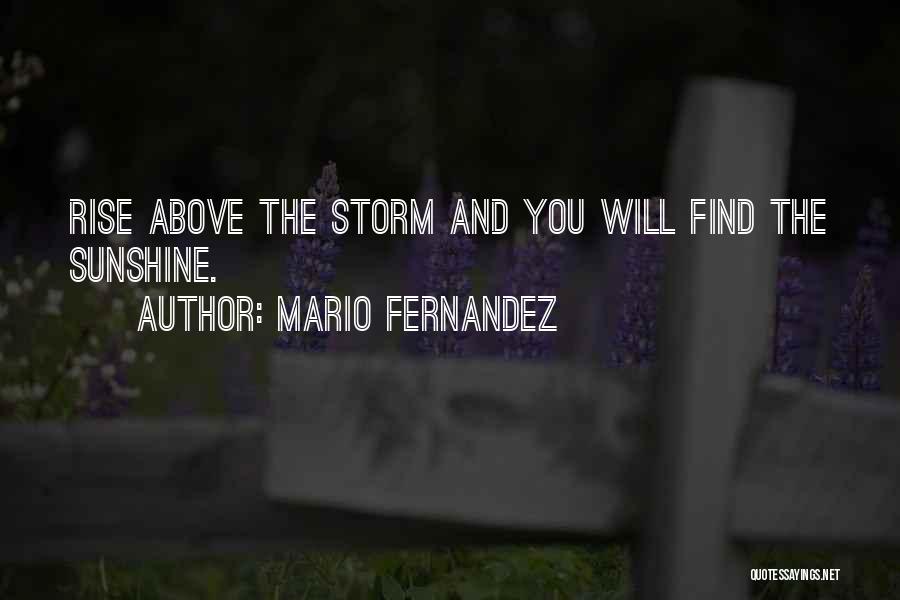 Mario Fernandez Quotes: Rise Above The Storm And You Will Find The Sunshine.