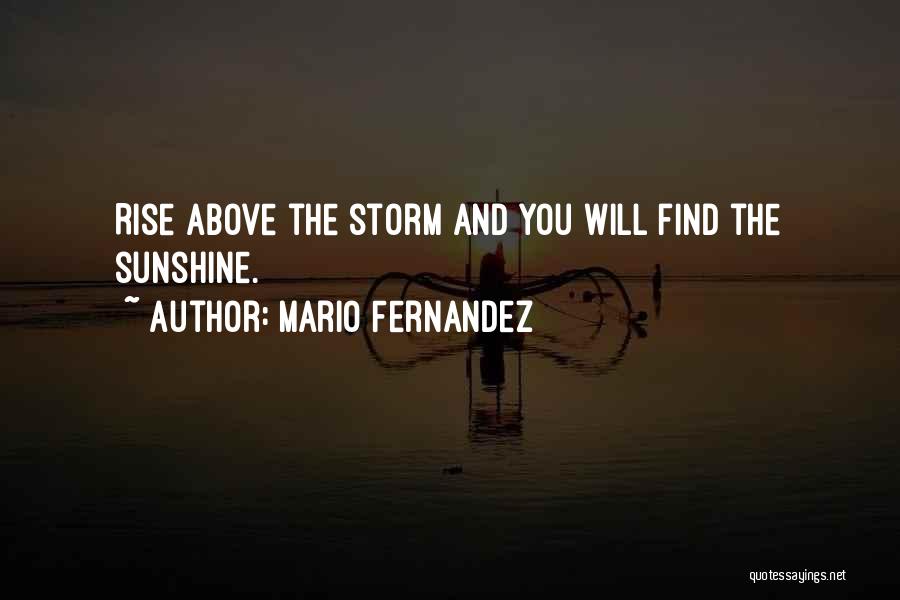 Mario Fernandez Quotes: Rise Above The Storm And You Will Find The Sunshine.