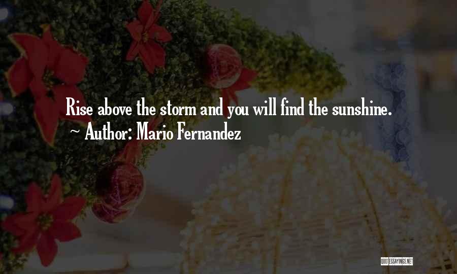 Mario Fernandez Quotes: Rise Above The Storm And You Will Find The Sunshine.