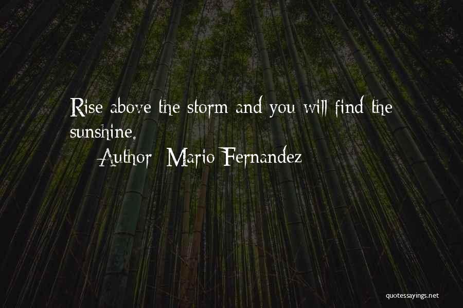 Mario Fernandez Quotes: Rise Above The Storm And You Will Find The Sunshine.