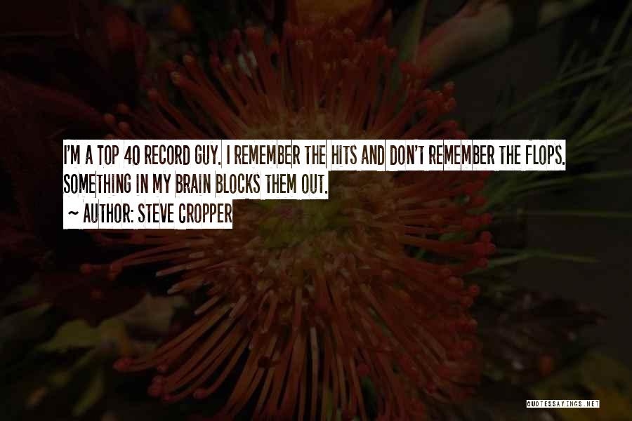 Steve Cropper Quotes: I'm A Top 40 Record Guy. I Remember The Hits And Don't Remember The Flops. Something In My Brain Blocks