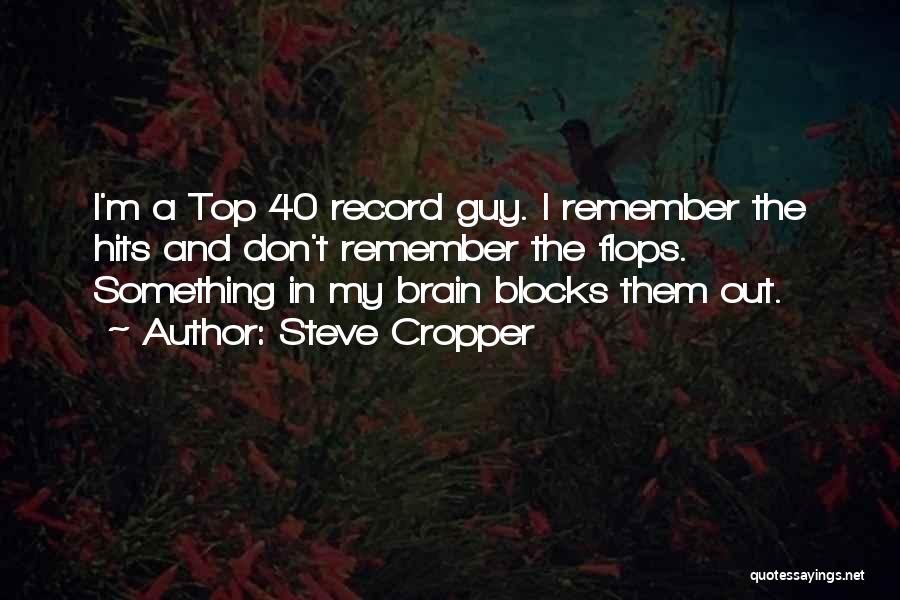 Steve Cropper Quotes: I'm A Top 40 Record Guy. I Remember The Hits And Don't Remember The Flops. Something In My Brain Blocks