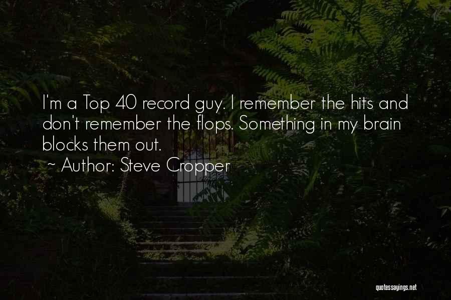 Steve Cropper Quotes: I'm A Top 40 Record Guy. I Remember The Hits And Don't Remember The Flops. Something In My Brain Blocks