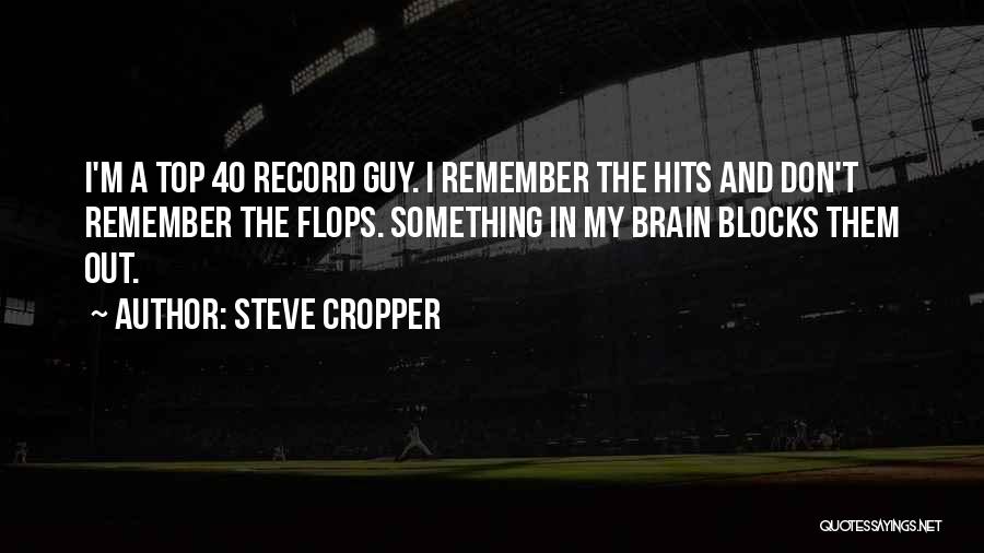 Steve Cropper Quotes: I'm A Top 40 Record Guy. I Remember The Hits And Don't Remember The Flops. Something In My Brain Blocks