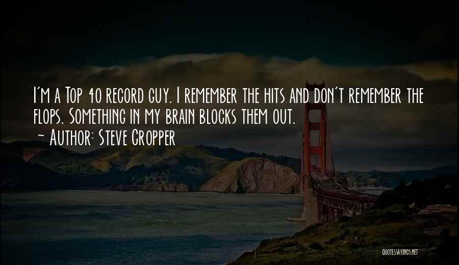 Steve Cropper Quotes: I'm A Top 40 Record Guy. I Remember The Hits And Don't Remember The Flops. Something In My Brain Blocks