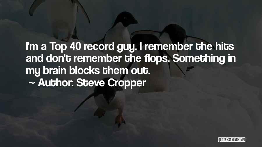 Steve Cropper Quotes: I'm A Top 40 Record Guy. I Remember The Hits And Don't Remember The Flops. Something In My Brain Blocks