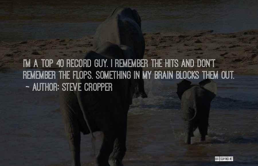 Steve Cropper Quotes: I'm A Top 40 Record Guy. I Remember The Hits And Don't Remember The Flops. Something In My Brain Blocks