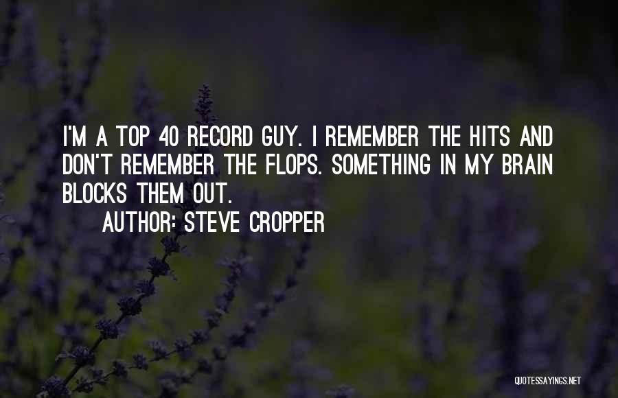 Steve Cropper Quotes: I'm A Top 40 Record Guy. I Remember The Hits And Don't Remember The Flops. Something In My Brain Blocks