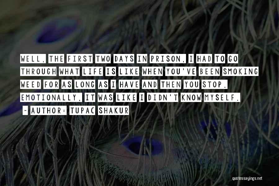 Tupac Shakur Quotes: Well, The First Two Days In Prison, I Had To Go Through What Life Is Like When You've Been Smoking