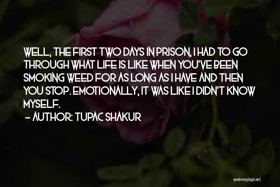 Tupac Shakur Quotes: Well, The First Two Days In Prison, I Had To Go Through What Life Is Like When You've Been Smoking