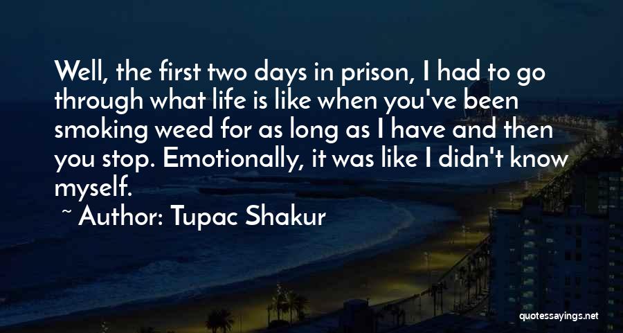 Tupac Shakur Quotes: Well, The First Two Days In Prison, I Had To Go Through What Life Is Like When You've Been Smoking