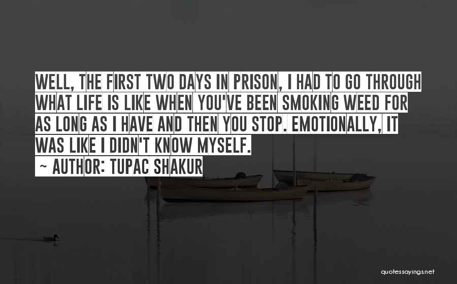 Tupac Shakur Quotes: Well, The First Two Days In Prison, I Had To Go Through What Life Is Like When You've Been Smoking