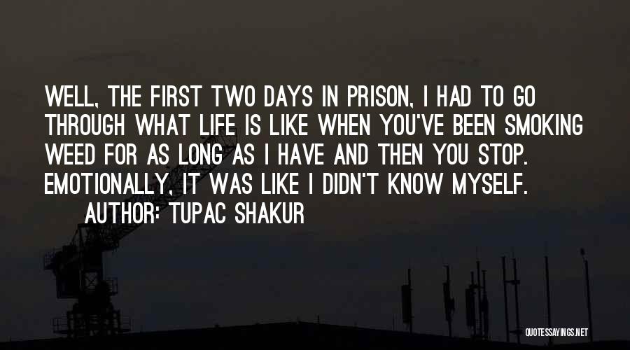 Tupac Shakur Quotes: Well, The First Two Days In Prison, I Had To Go Through What Life Is Like When You've Been Smoking