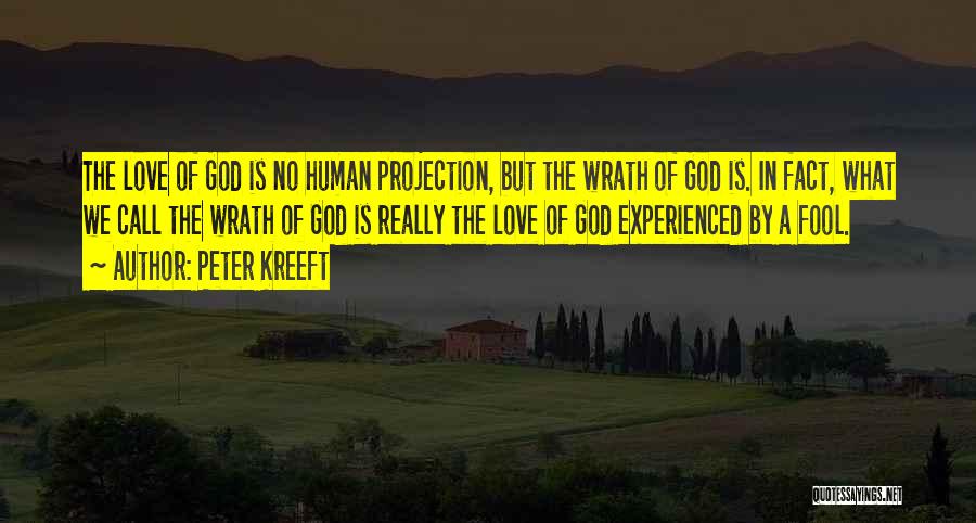 Peter Kreeft Quotes: The Love Of God Is No Human Projection, But The Wrath Of God Is. In Fact, What We Call The