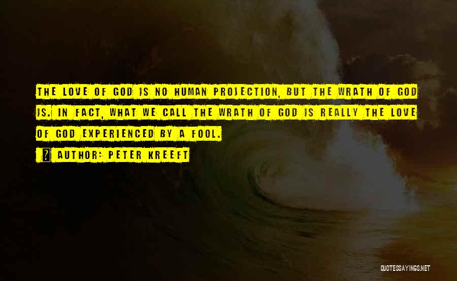 Peter Kreeft Quotes: The Love Of God Is No Human Projection, But The Wrath Of God Is. In Fact, What We Call The