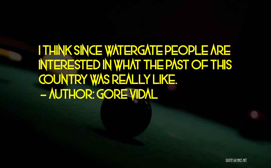 Gore Vidal Quotes: I Think Since Watergate People Are Interested In What The Past Of This Country Was Really Like.