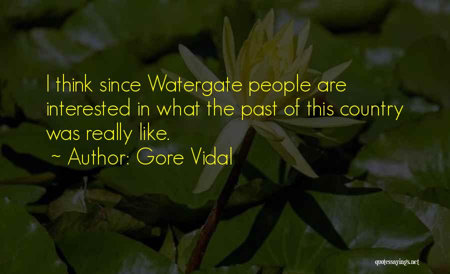 Gore Vidal Quotes: I Think Since Watergate People Are Interested In What The Past Of This Country Was Really Like.