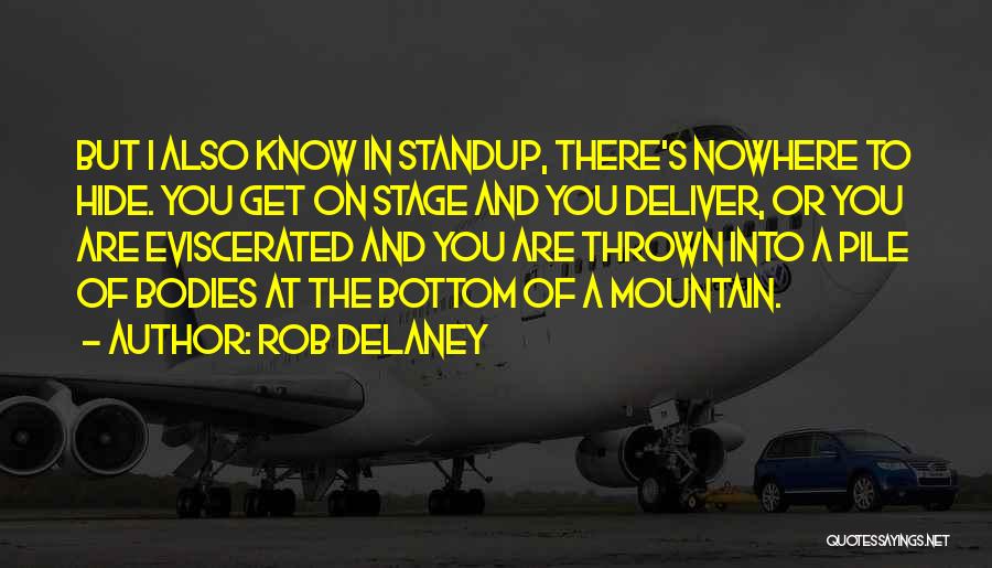 Rob Delaney Quotes: But I Also Know In Standup, There's Nowhere To Hide. You Get On Stage And You Deliver, Or You Are