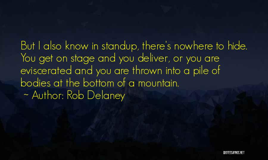 Rob Delaney Quotes: But I Also Know In Standup, There's Nowhere To Hide. You Get On Stage And You Deliver, Or You Are