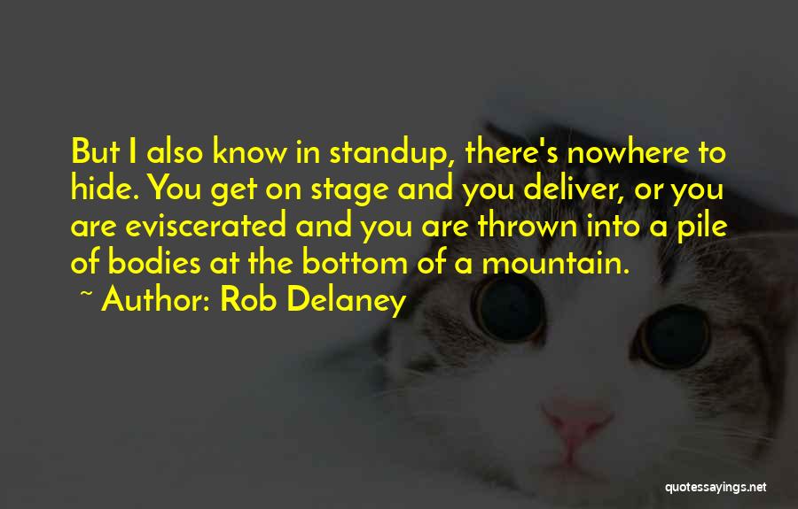 Rob Delaney Quotes: But I Also Know In Standup, There's Nowhere To Hide. You Get On Stage And You Deliver, Or You Are