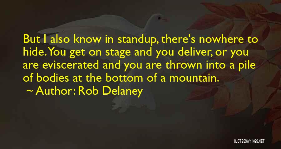 Rob Delaney Quotes: But I Also Know In Standup, There's Nowhere To Hide. You Get On Stage And You Deliver, Or You Are