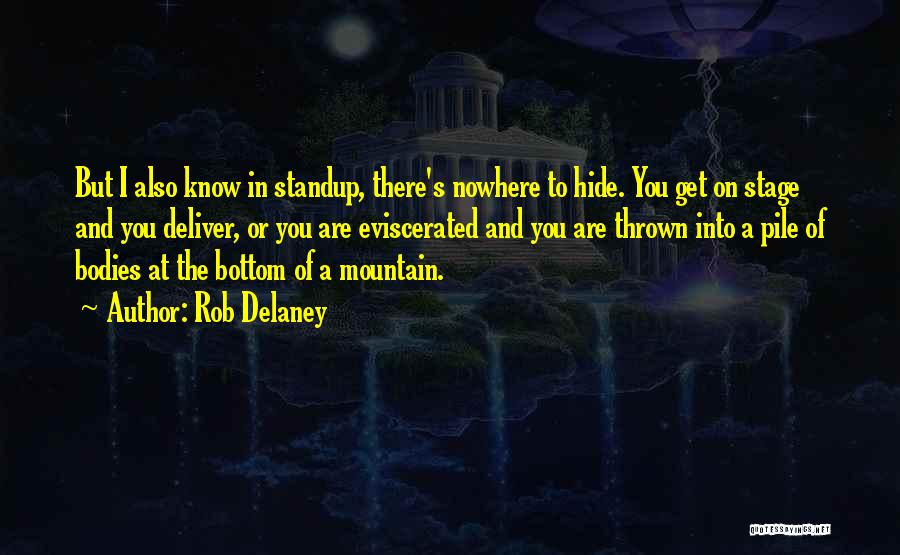 Rob Delaney Quotes: But I Also Know In Standup, There's Nowhere To Hide. You Get On Stage And You Deliver, Or You Are