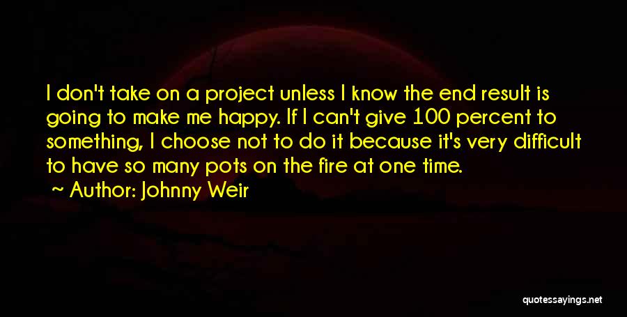 Johnny Weir Quotes: I Don't Take On A Project Unless I Know The End Result Is Going To Make Me Happy. If I