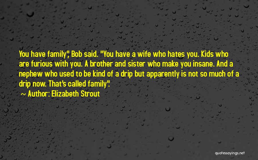 Elizabeth Strout Quotes: You Have Family, Bob Said. You Have A Wife Who Hates You. Kids Who Are Furious With You. A Brother