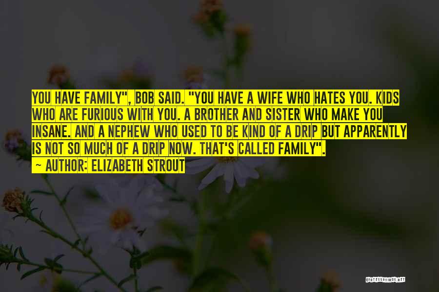 Elizabeth Strout Quotes: You Have Family, Bob Said. You Have A Wife Who Hates You. Kids Who Are Furious With You. A Brother