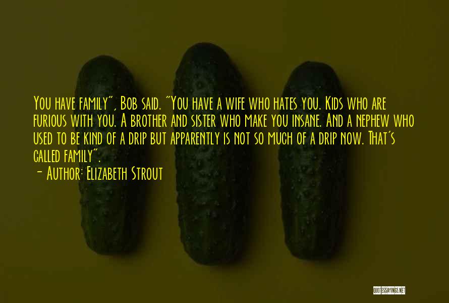 Elizabeth Strout Quotes: You Have Family, Bob Said. You Have A Wife Who Hates You. Kids Who Are Furious With You. A Brother