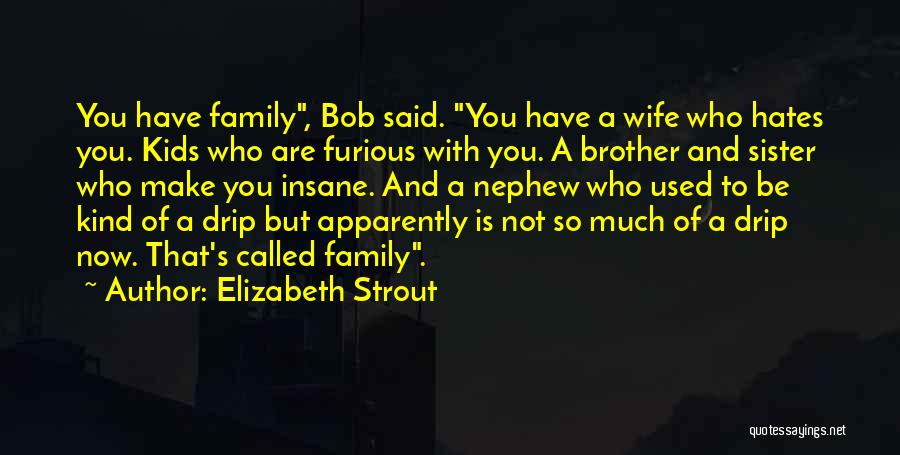Elizabeth Strout Quotes: You Have Family, Bob Said. You Have A Wife Who Hates You. Kids Who Are Furious With You. A Brother