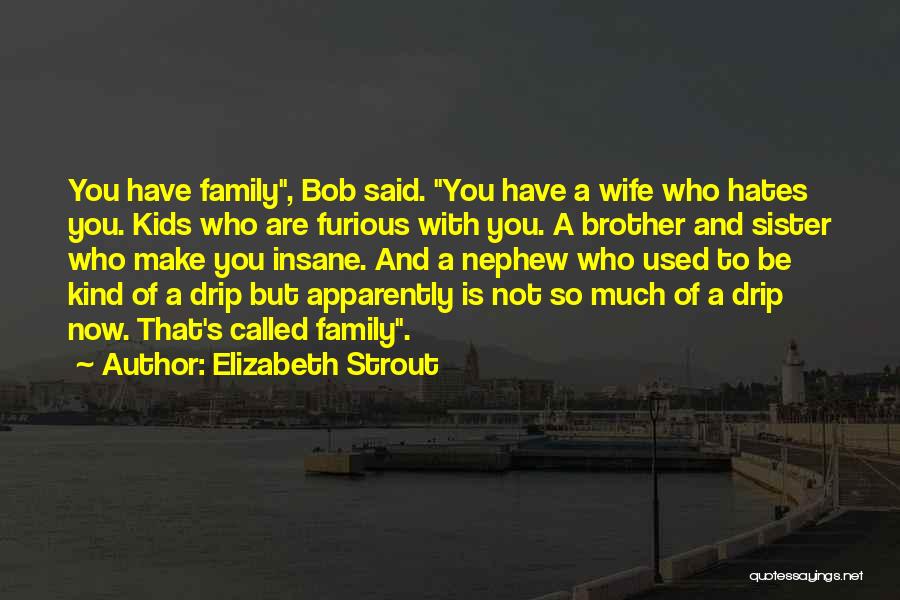 Elizabeth Strout Quotes: You Have Family, Bob Said. You Have A Wife Who Hates You. Kids Who Are Furious With You. A Brother