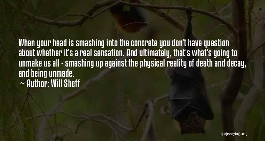 Will Sheff Quotes: When Your Head Is Smashing Into The Concrete You Don't Have Question About Whether It's A Real Sensation. And Ultimately,