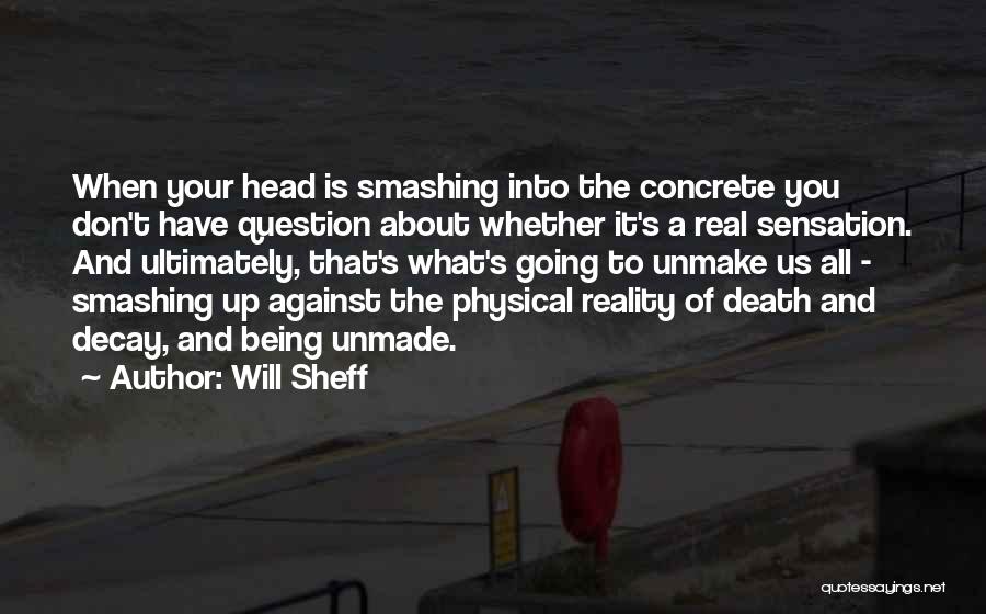 Will Sheff Quotes: When Your Head Is Smashing Into The Concrete You Don't Have Question About Whether It's A Real Sensation. And Ultimately,