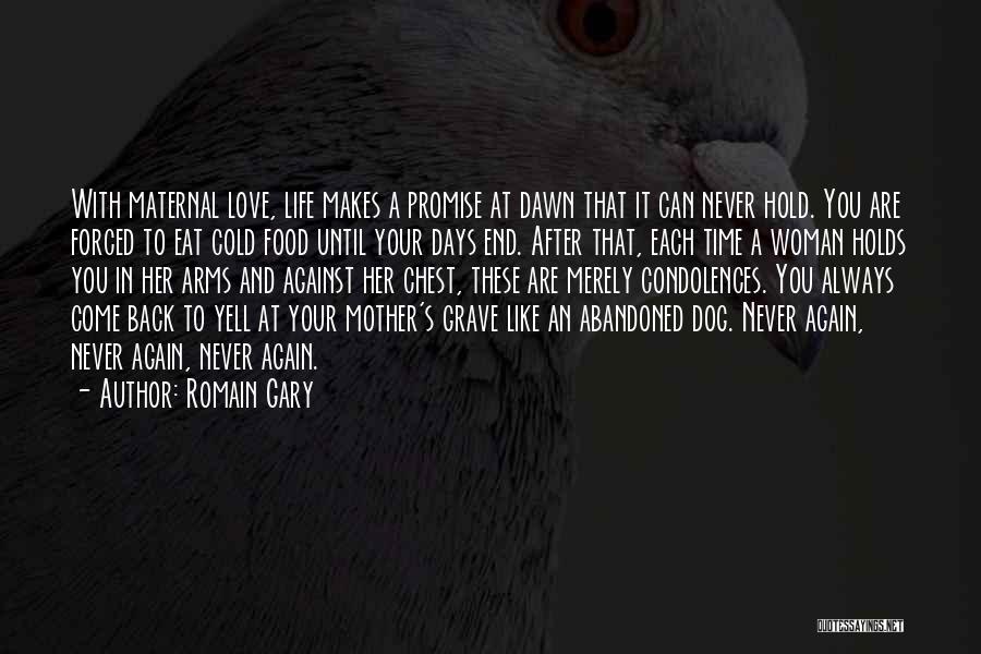 Romain Gary Quotes: With Maternal Love, Life Makes A Promise At Dawn That It Can Never Hold. You Are Forced To Eat Cold