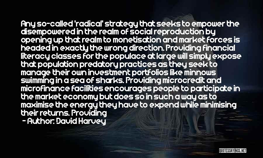 David Harvey Quotes: Any So-called 'radical' Strategy That Seeks To Empower The Disempowered In The Realm Of Social Reproduction By Opening Up That