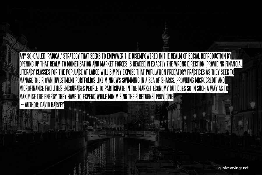 David Harvey Quotes: Any So-called 'radical' Strategy That Seeks To Empower The Disempowered In The Realm Of Social Reproduction By Opening Up That