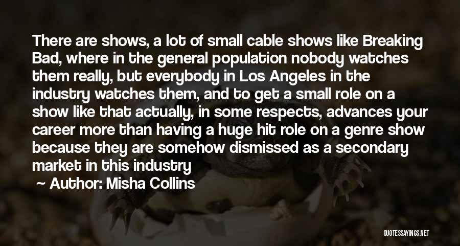 Misha Collins Quotes: There Are Shows, A Lot Of Small Cable Shows Like Breaking Bad, Where In The General Population Nobody Watches Them