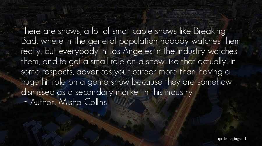 Misha Collins Quotes: There Are Shows, A Lot Of Small Cable Shows Like Breaking Bad, Where In The General Population Nobody Watches Them