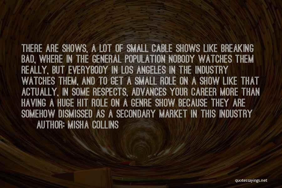 Misha Collins Quotes: There Are Shows, A Lot Of Small Cable Shows Like Breaking Bad, Where In The General Population Nobody Watches Them