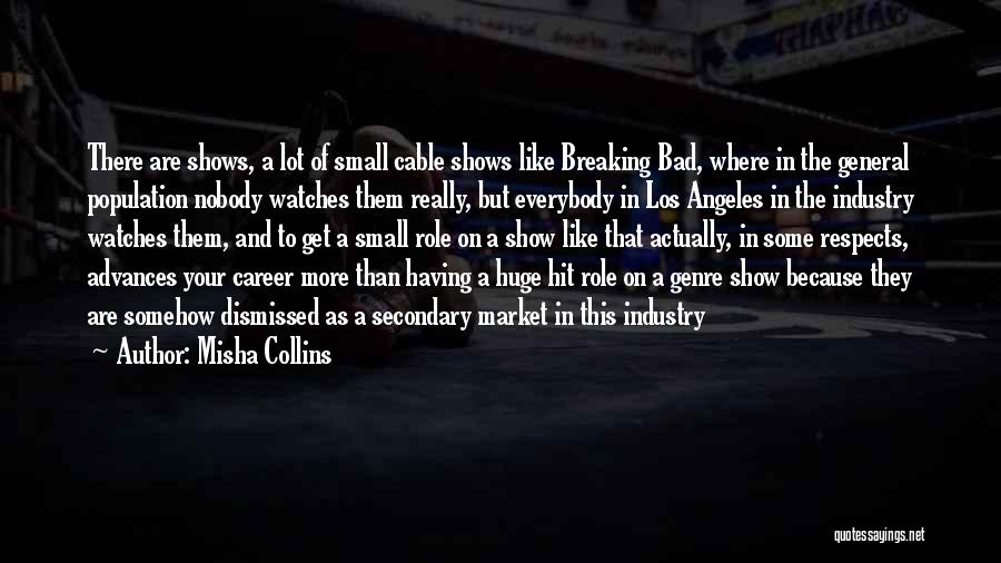 Misha Collins Quotes: There Are Shows, A Lot Of Small Cable Shows Like Breaking Bad, Where In The General Population Nobody Watches Them