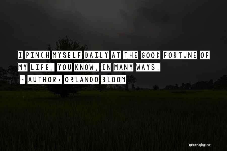 Orlando Bloom Quotes: I Pinch Myself Daily At The Good Fortune Of My Life, You Know, In Many Ways.
