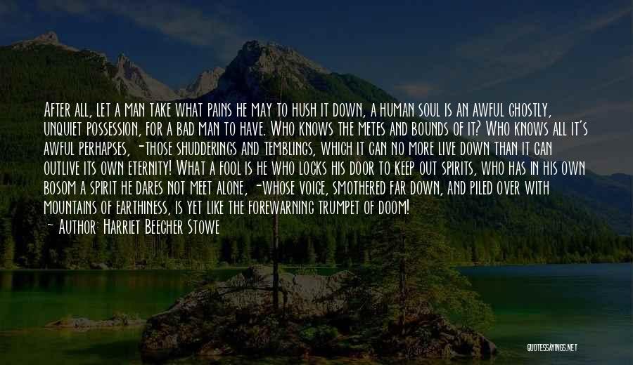 Harriet Beecher Stowe Quotes: After All, Let A Man Take What Pains He May To Hush It Down, A Human Soul Is An Awful