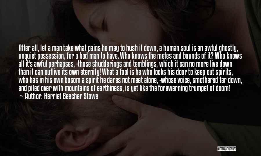 Harriet Beecher Stowe Quotes: After All, Let A Man Take What Pains He May To Hush It Down, A Human Soul Is An Awful