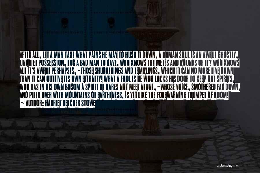 Harriet Beecher Stowe Quotes: After All, Let A Man Take What Pains He May To Hush It Down, A Human Soul Is An Awful