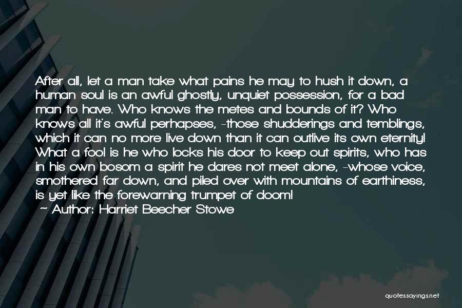 Harriet Beecher Stowe Quotes: After All, Let A Man Take What Pains He May To Hush It Down, A Human Soul Is An Awful